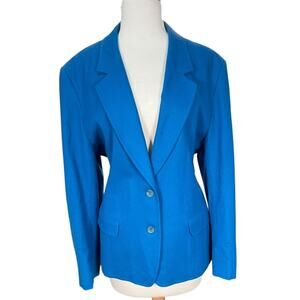Vintage Pendleton Pure Virgin Wool Blue Blazer Plus Size 18 Made USA Heritage